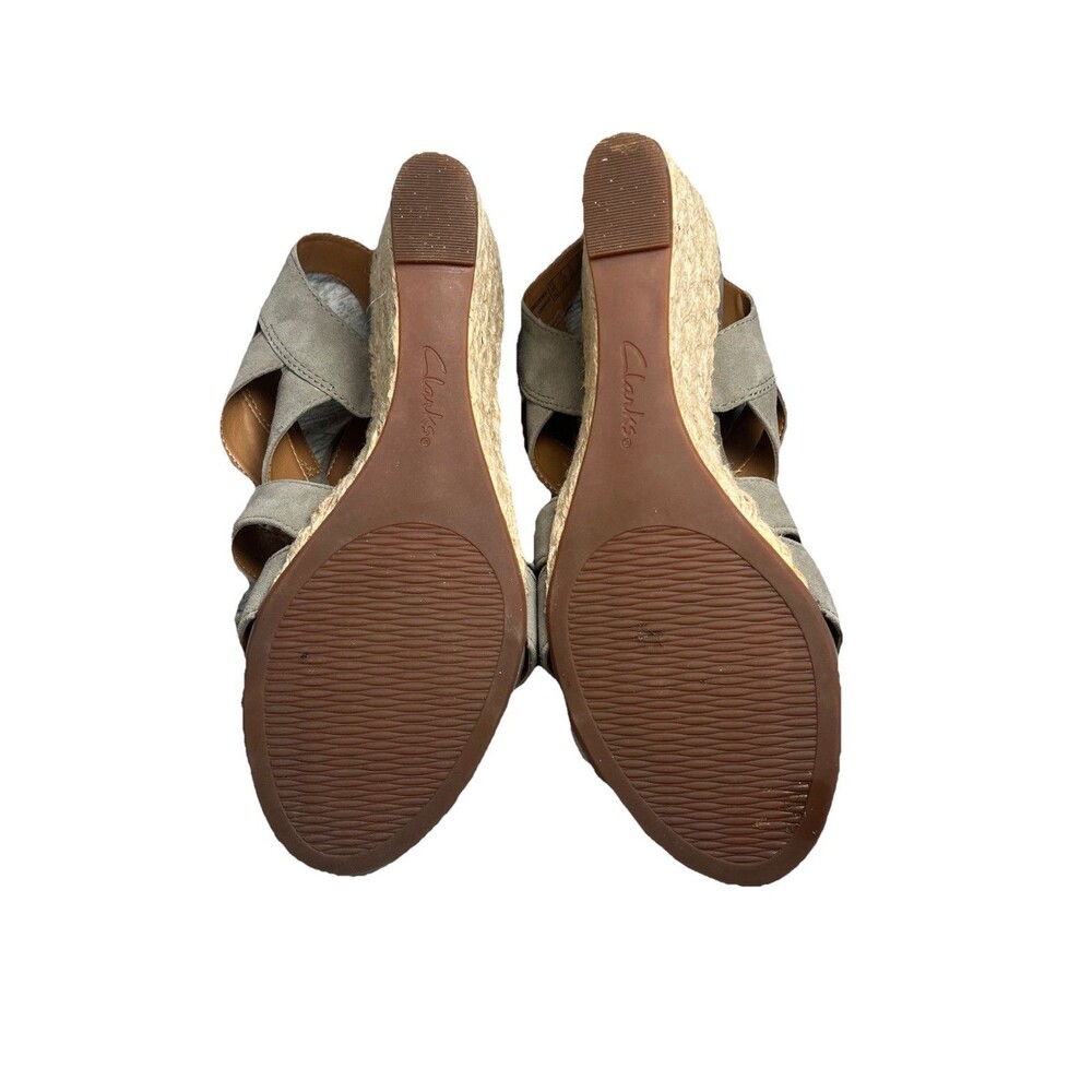 Clarks Women’s Artisan Sage Suede Acina Chester Espadrille Wedge Sandal 10 - Picture 9 of 11